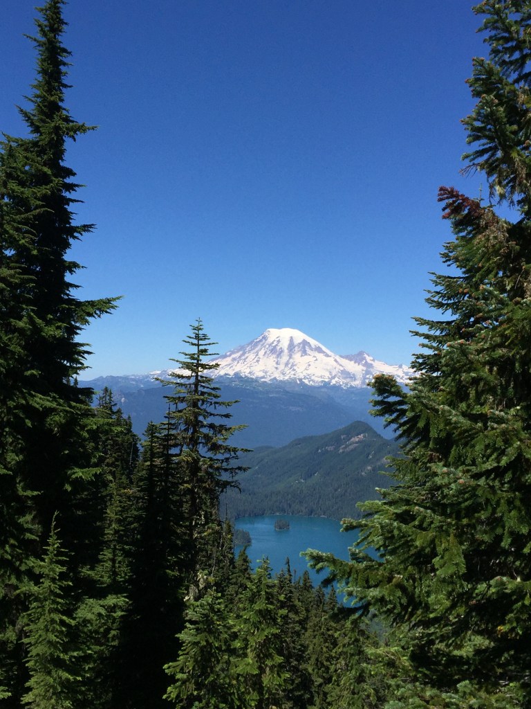 Mt. Rainier above Packwood Lake.