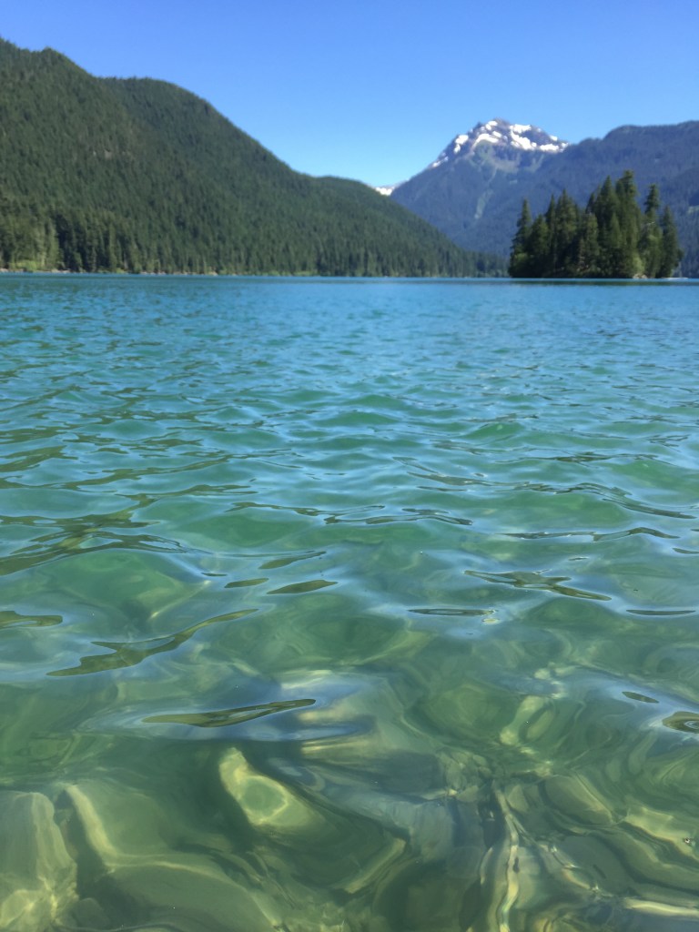View from Packwood Lake back towards ridge where we'd hiked on Saturday.